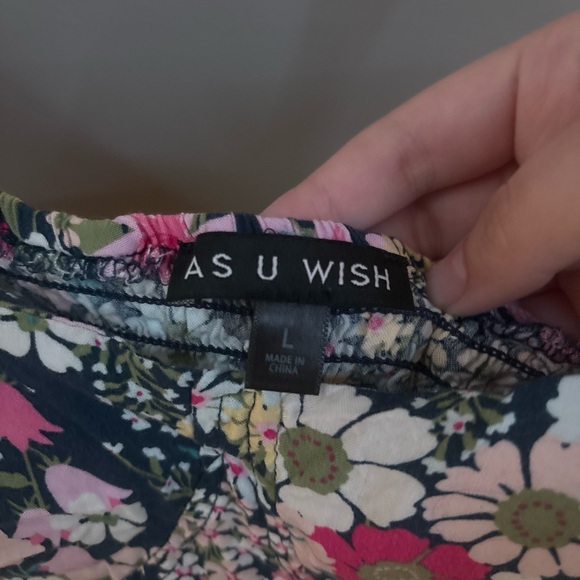 As U Wish Navy Floral Tie-Strap Dress - Picture 3 of 4